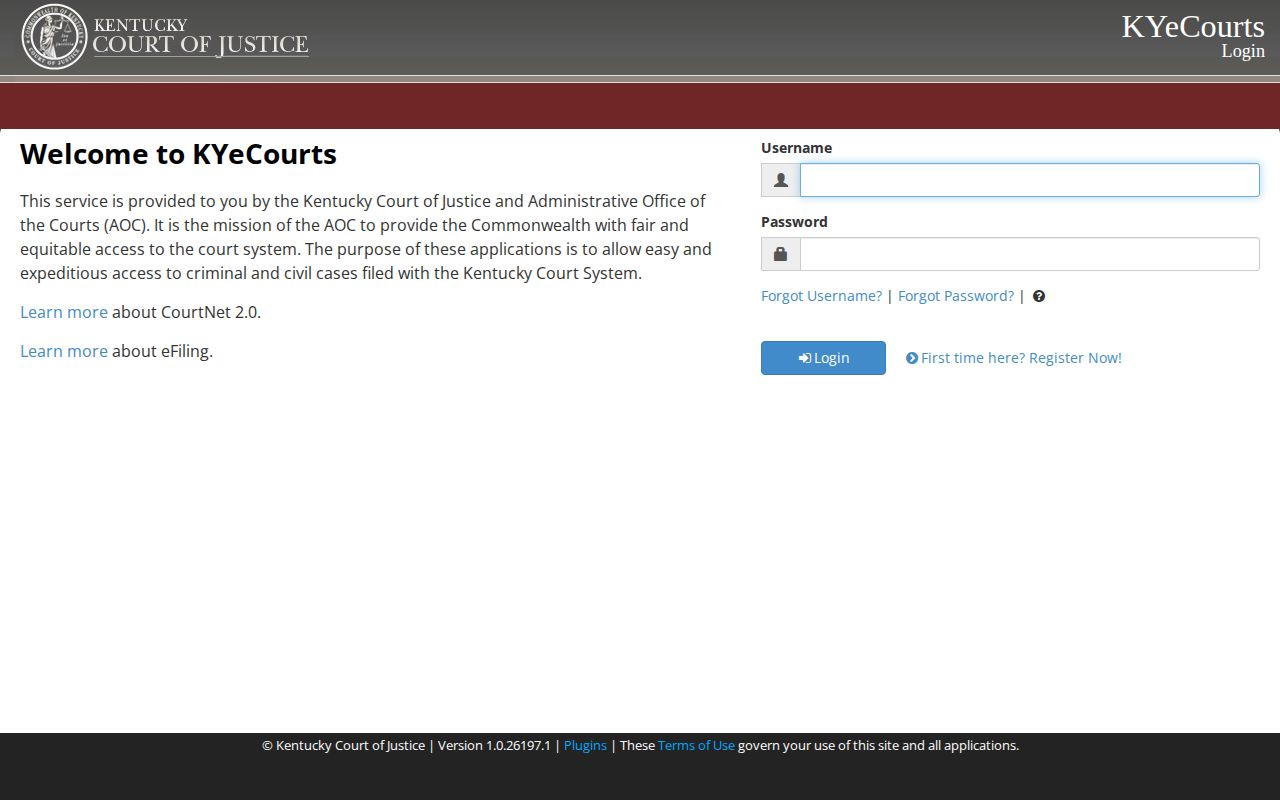 Kentucky CourtNet route for Owsley County arrest dispositions