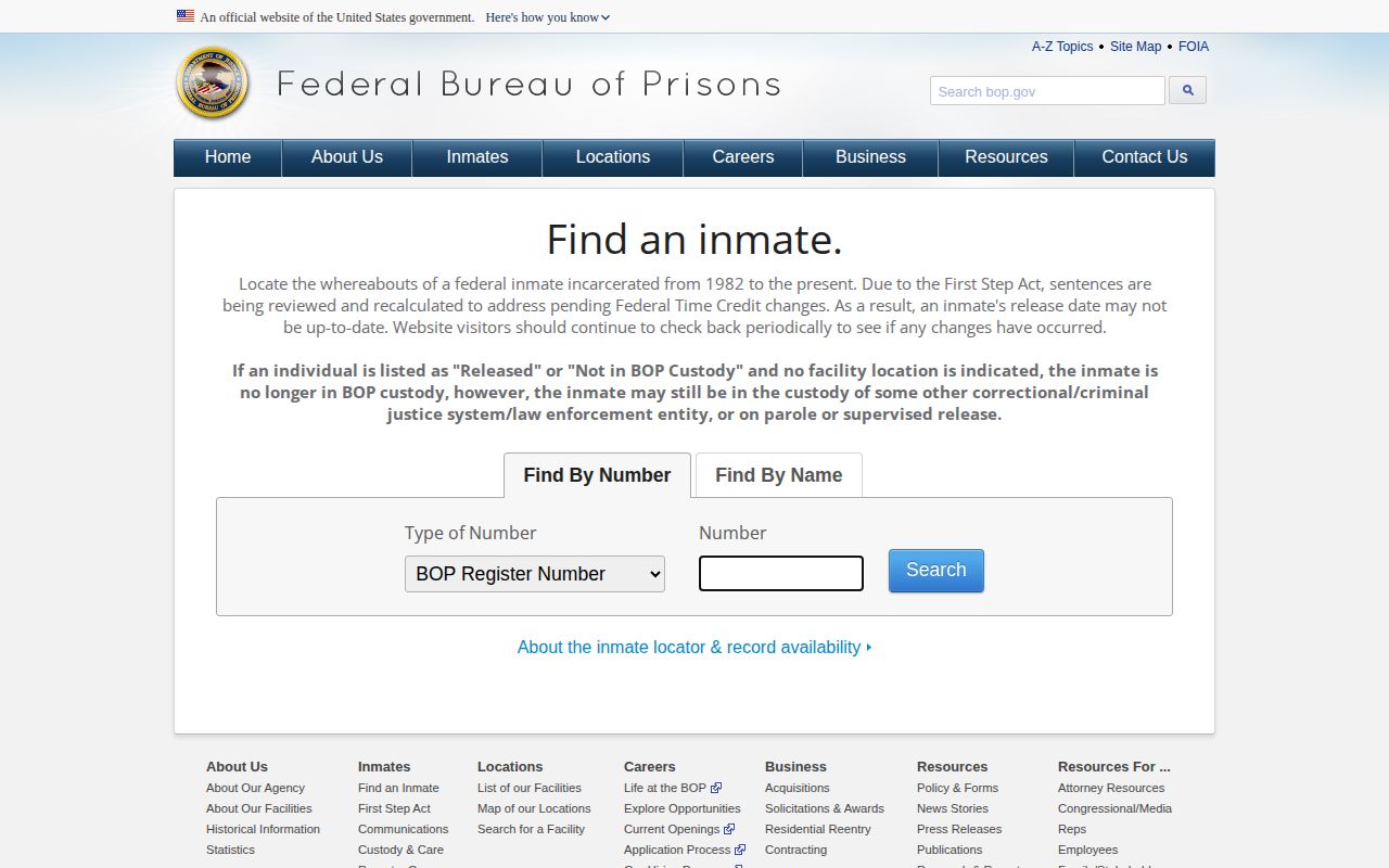 Federal inmate locator beyond Owsley County booking records